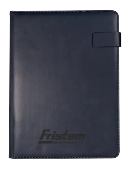 Leeman Navy Tuscany Tech Padfolio 9 x 12.125 w/Fristam Pumps Logos